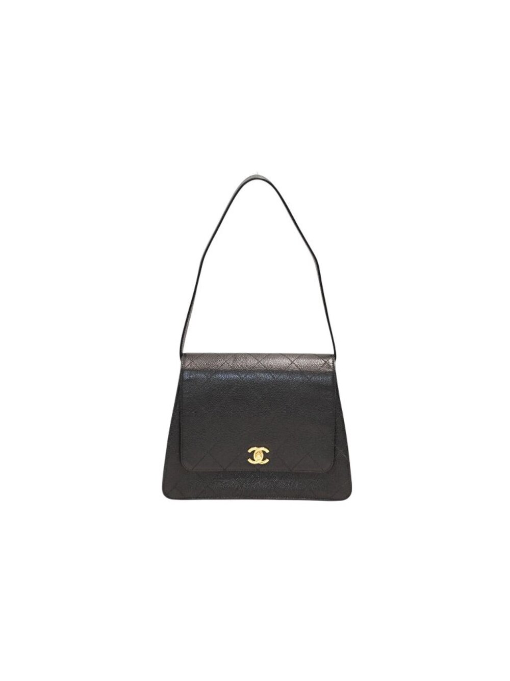 Chanel Wild Stitch Handbag Top Handle Lambskin Black Gold
